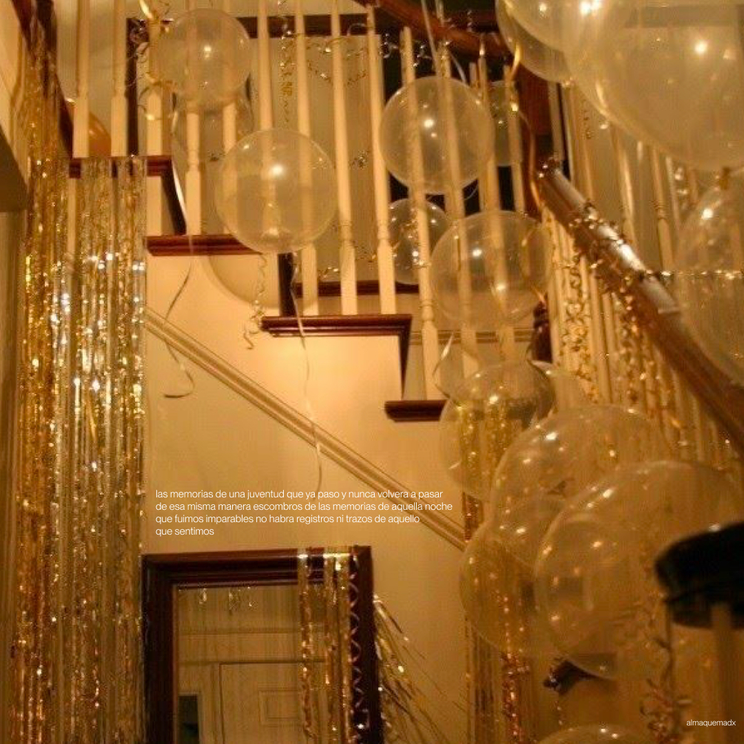 las memorias de una juventud que ya paso y nunca volvera a pasar de esa misma manera escombros de las memorias de aquella noche que fuimos imparables no habra registros ni trazos de aquello que sentimos